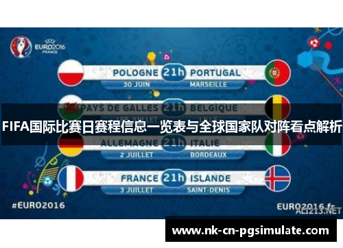 FIFA国际比赛日赛程信息一览表与全球国家队对阵看点解析 FIFA国际比赛日赛程信息一览表与全球国家队对阵看点解析